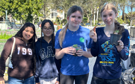 4 girls at the garden