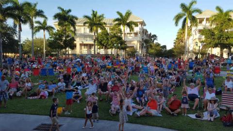 Abacoa Amphitheater lawn filled with concertgoers Jupiter Florida