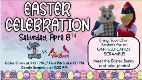 roger dean stadium easter bunny photos celebration candy scramble abacoa