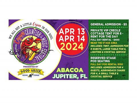 downtown abacoa jupiter amphitheater cajun crawfish and music festival