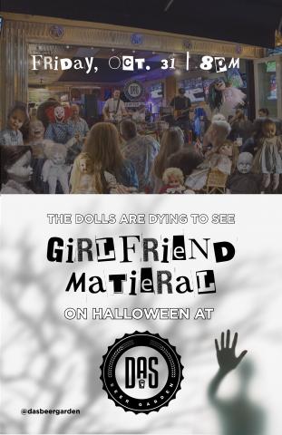 DOWNTOWN ABACOA DAS BEERGARDEN GIRLFRIEND MATERIAL LIVE BAND HALLOWEEN PARTY