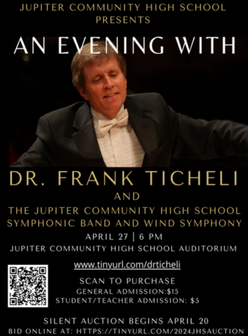 jupiter high school band JCHS auditorium sient auction symphonic dr. frank tichelli