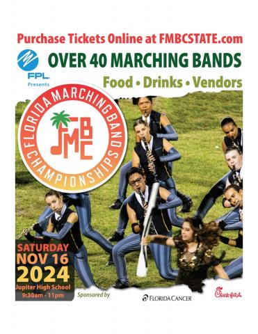 jUPITER cOMMUNITY HIGH SCHOOL HOSTS fmbc sTATE MRCHING BAND CHAMPIONSHIPS HIGH SCHOOL BAND JUPITER FESTIVAL OF BANDS