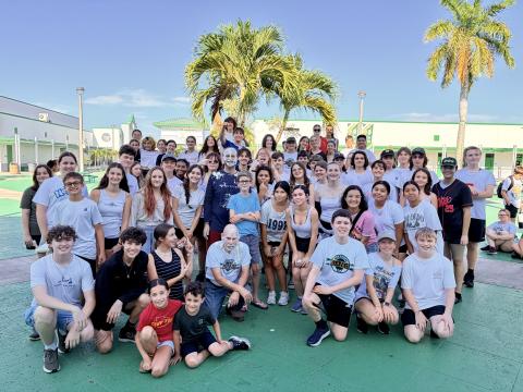 Band group posing for picture